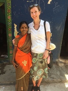 Sabine in India with one of the partners' micro borrowers
