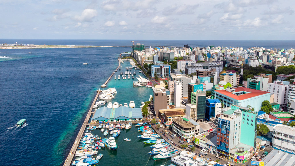 Aerial view of Malé, Maldives.