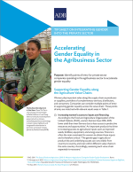 Accelerating Gender Equality in the Agribusiness Sector
