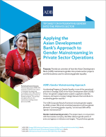 Applying the Asian Development Bank’s Approach to Gender Mainstreaming in Private Sector